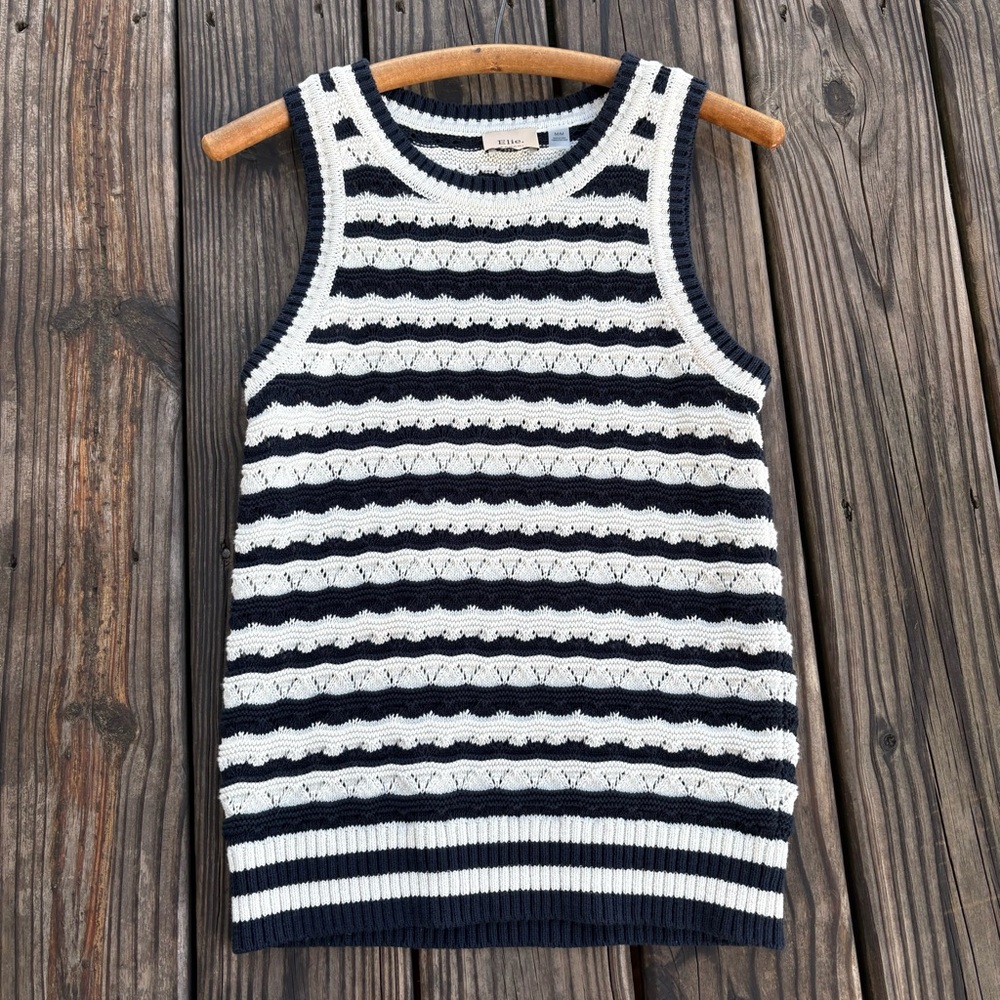 Elie Tahari Striped Knit Sleeveless Top